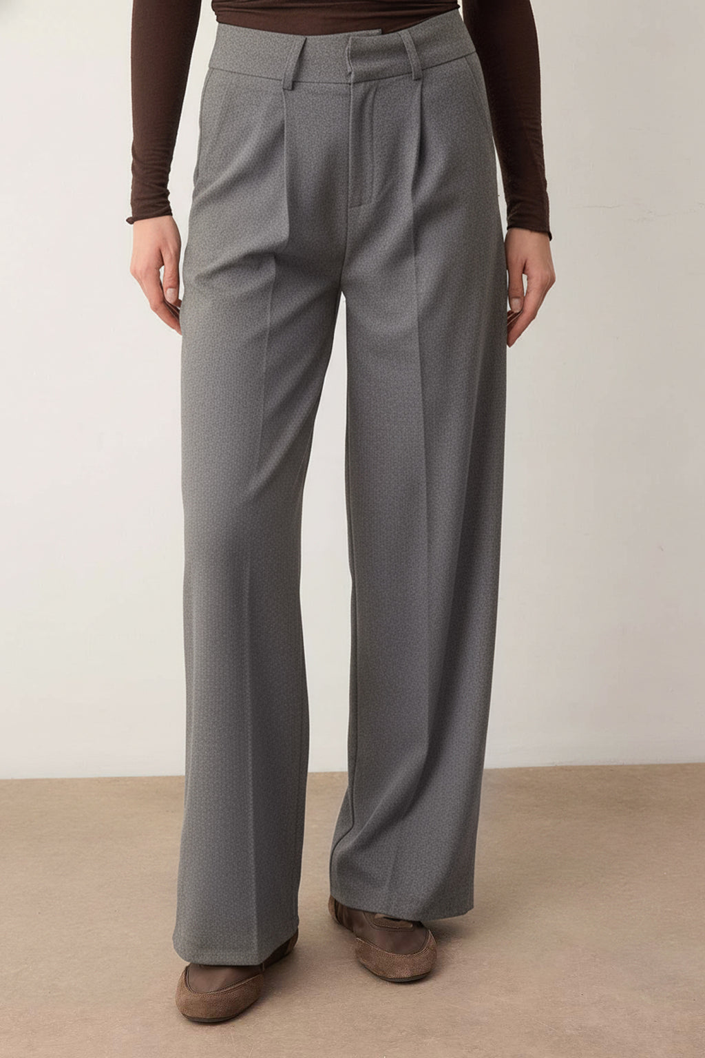 Trendyolmilla Kahvereng Kalın Tuşeli/Kışlık Wideleg Geniş Paça Dokuma Pantolon TWOAW26PL00160