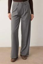 Trendyolmilla Kahvereng Kalın Tuşeli/Kışlık Wideleg Geniş Paça Dokuma Pantolon TWOAW26PL00160