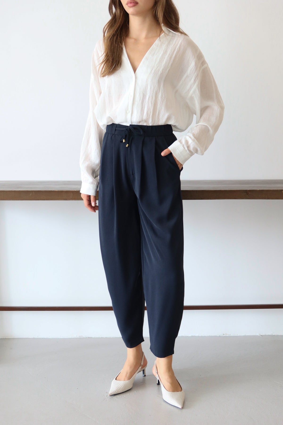 Trendyolmilla Açık Haki Şalvar/Harem Bağcıklı Pantolon TWOSS25PL00126