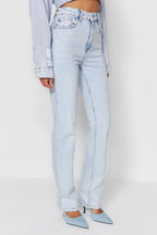 Trendyolmilla Antrasit Yüksek Bel Comfort/Esnek Bootcut Jeans TWOAW23JE00657
