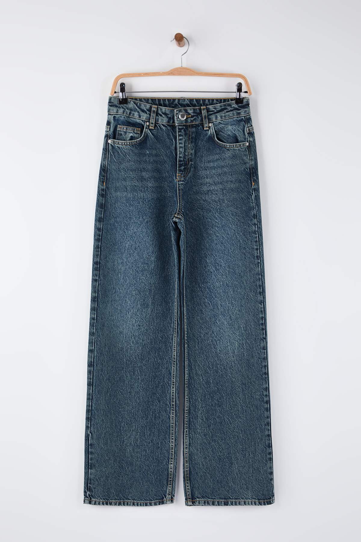 Trendyolmilla Açık Mavi Yüksek Bel Wide Leg Palazzo Jeans TWOAW26JE00251