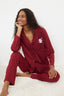 Trendyolmilla Bordo %100 Pamuklu Penguen Baskılı Örme Pijama Takımı THMAW23PT00151