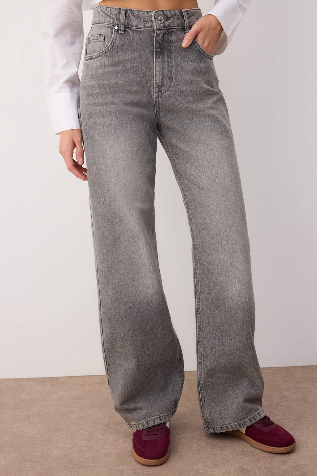 Trendyolmilla Mavi Yüksek Bel Bel Wide Leg Jeans TWOAW26JE00079