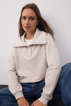 Trendyolmilla Wardrobe Essentials – Kahverengi Polo Yaka Örme Sweatshirt | TWOAW26SW00041