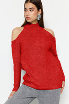 Trendyolmilla Lacivert Simli Pencere/Cut Out Detaylı Triko Kazak TWOAW20XS0006