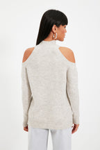 Trendyolmilla Lacivert Simli Pencere/Cut Out Detaylı Triko Kazak TWOAW20XS0006