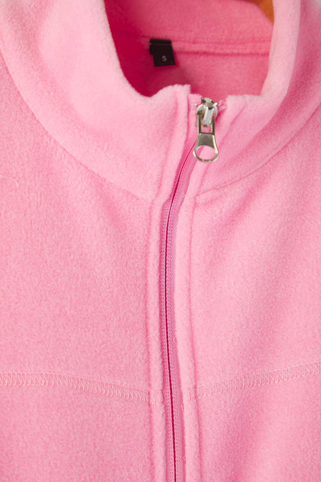 Trendyolmilla Pembe Polar Düz Dik Yaka Cepli Fermuarlı Regular/Normal Kesim Örme Sweatshirt TWOAW26SW00005