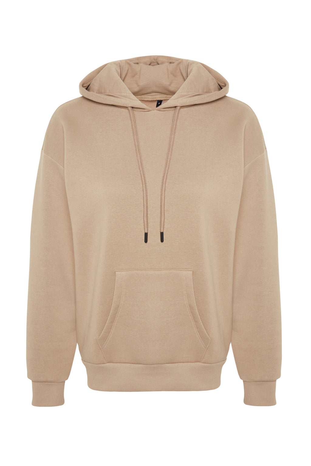 Trendyolmilla Kiremit Kalın İçi Polarlı Oversize/Geniş Kalıp Kapüşonlu Basic Örme Sweatshirt TWOAW24SW00103