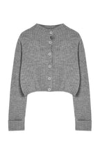Trendyolmilla Koyu Gri Crop Yumuşak Dokulu Dik Yaka Triko Hırka TWOAW22HI0174