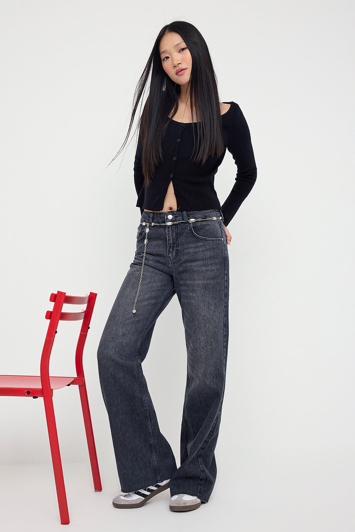 Trendyolmilla Mavi Normal Bel Geniş Paça Wide Leg Jeans TWOAW26JE00078