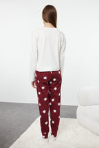 Trendyolmilla Beyaz %100 Pamuklu Yıldız Desenli Örme Pijama Takımı THMAW21PT0241