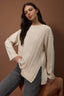 Taş Triko Detaylı Bisiklet Yaka Relaxed Örme Sweatshirt TWOAW26SW00076