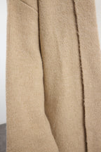 Bej Yumuşak Dokulu Kalın Basic Kaban Görünümlü Triko Hırka TWOAW25HI00097