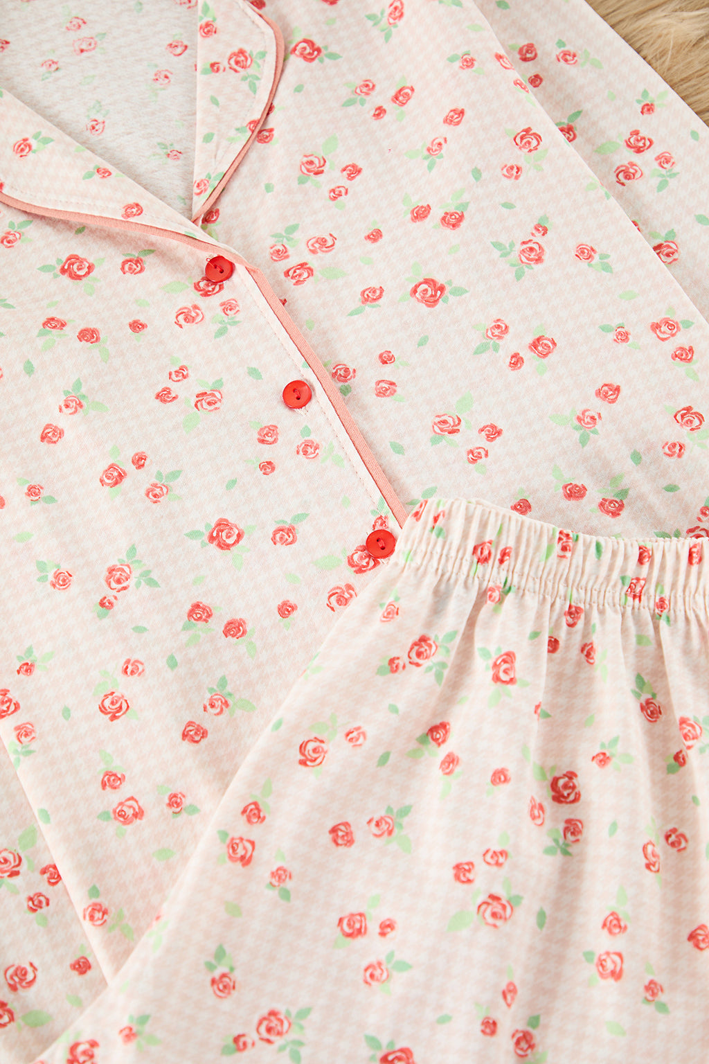 Trendyolmilla Pembe %100 Pamuklu Çiçekli Biyeli Örme Pijama Takımı THMAW25PT00202