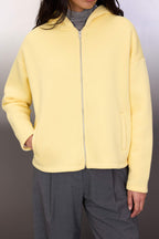 Trendyolmilla Gri Melanj Kalın İçi Polarlı Kapüşonlu Fermuarlı Oversize/Geniş Kesim Örme Sweatshirt TWOAW26SW00111