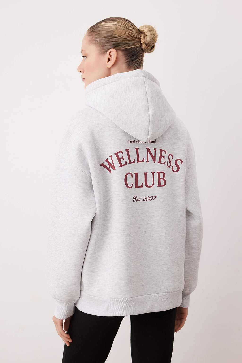 Kar Melanj Nakışlı Oversize/Geniş Kalıp Kalın İçi Polarlı Örme Sweatshirt TWOAW26SW00181