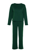 Trendyolmilla Zümrüt Yeşili Fitilli Örme Pijama Takımı THMAW21PT0684
