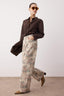 Çok Renkli Çiçek Desenli Yüksek Bel Wide Leg Jeans TWOAW26JE00246