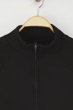 Trendyolmilla Siyah Regular/Normal Kalıp Fermuarlı Dik Yaka Kalın İçi Polarlı Örme Sweatshirt TWOAW26SW00017