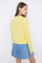 Trendyolmilla Siyah Düğmeli Regular/Normal Kalıp Örme Sweatshirt TWOAW26SW00162