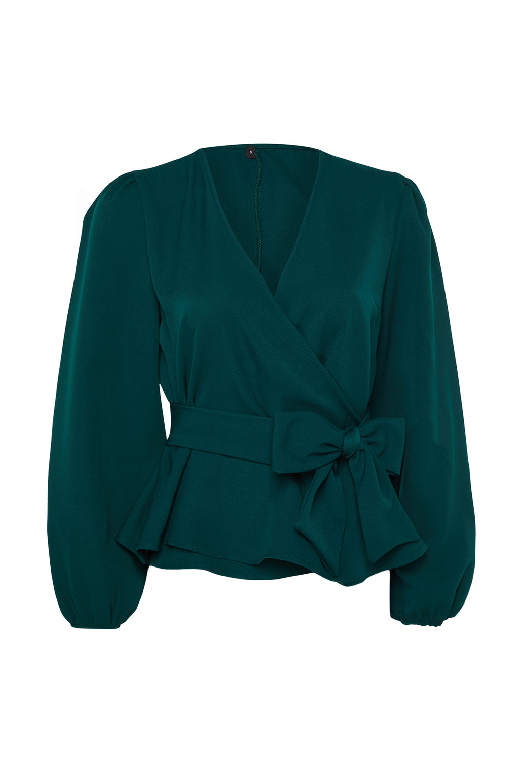 Trendyolmilla Ekru Kruvaze Bağlama Detaylı Dokuma Dokuma Bluz TWOAW20BZ1089