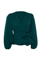 Trendyolmilla Ekru Kruvaze Bağlama Detaylı Dokuma Dokuma Bluz TWOAW20BZ1089