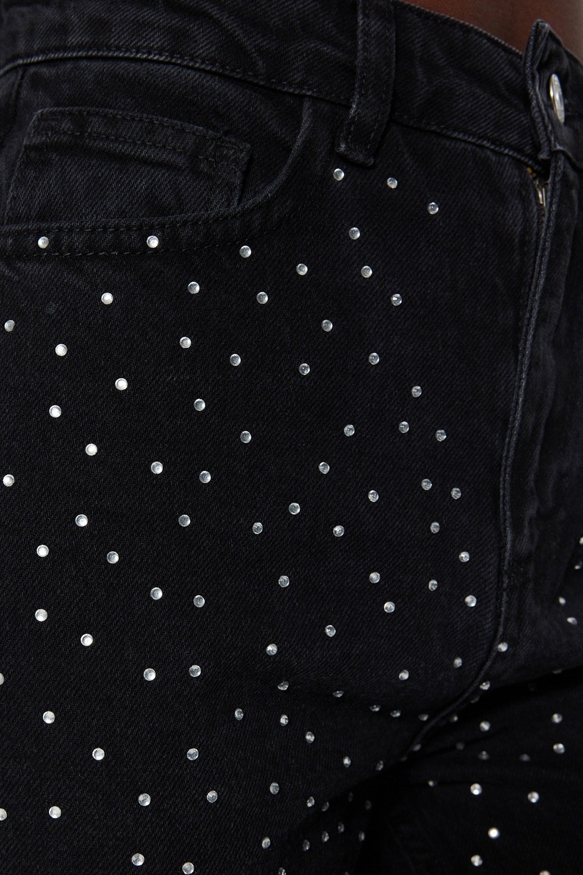Trendyolmilla Kahverengi Taşlı Yüksek Bel Wide Leg Jeans TWOAW23JE00442