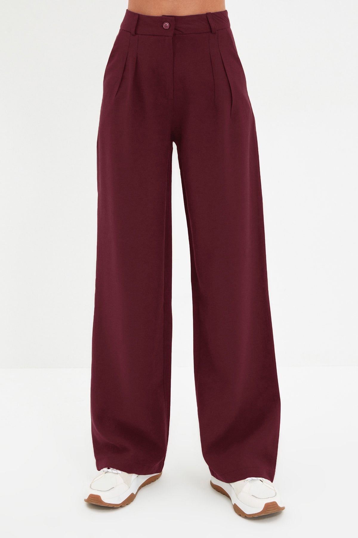 Trendyolmilla Vizon Wide Leg/Geniş Paça Pilili Dokuma Pantolon TWOAW22PL0475