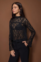Siyah Şerit Aksesuar Detaylı Regular/Normal Kalıp Dantel Esnek Örme Bluz TWOAW26BZ00333