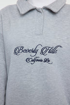 Trendyolmilla Sarı Gömlek Yaka Nakışlı Regular Fit Kalın İçi Polarlı Örme Sweatshirt TWOAW24SW00182