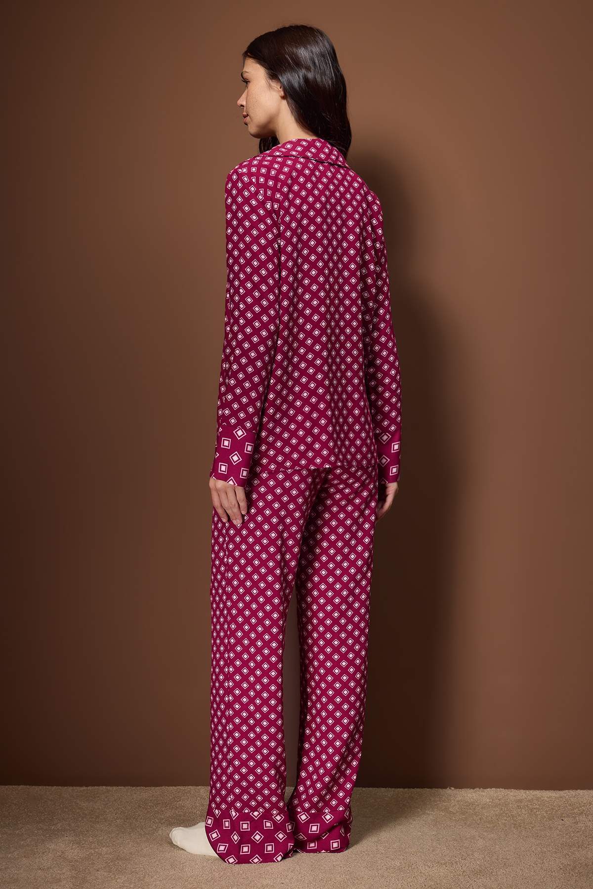 Mürdüm Etnik Viskon Dokuma Pijama Takımı THMAW26PT00112