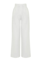 Trendyolmilla Ekru Wide Leg/Geniş Paça Yüksek Bel Dokuma Kumaş Pantolon TWOAW22PL0066