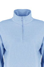Trendyolmilla Mavi Selanik/Triko Görünümlü Fermuarlı Yaka Regular/Normal Kalıp Örme Sweatshirt TWOAW22SW0732