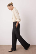 Trendyolmilla Gri Wide Leg/Geniş Paça Yüksek Bel Dokuma Pantolon TWOAW26PL00036