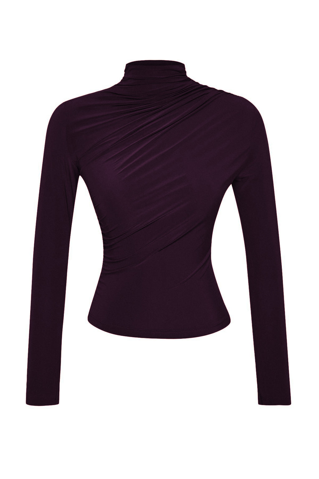 Trendyolmilla Mürdüm Büzgülü Kare Yaka Vücuda Oturan Esnek Örme Bluz TWOSS24BZ00487