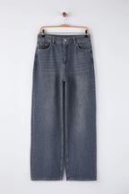 Gri Yüksek Bel Baggy Wide Leg Rahat Geniş Paça %100 Pamuklu Jeans TWOAW26JE00239