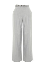 Trendyolmilla Bej Straight/Düz Kesim Kemer Detaylı Dokuma Pantolon TWOSS24PL00023