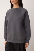 Trendyolmilla Lila Relaxed/Rahat Kalıp Basic Reglan Kol Bisiklet Yaka Örme Sweatshirt TWOAW24SW00104