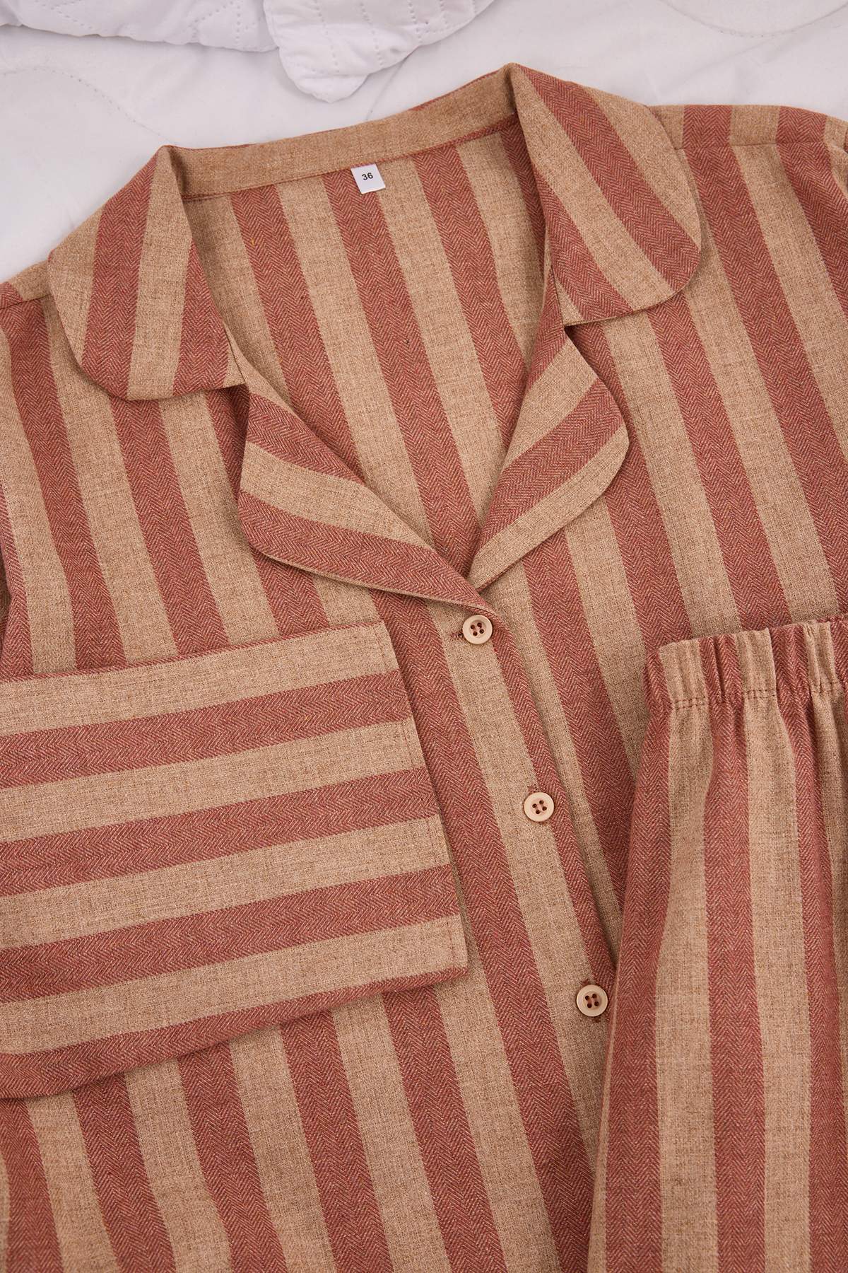 Trendyolmilla Lila-Çok Renkli Pamuklu Kalın/Kışlık Ekoseli Flanel Dokuma Pijama Takımı THMAW26PT00196