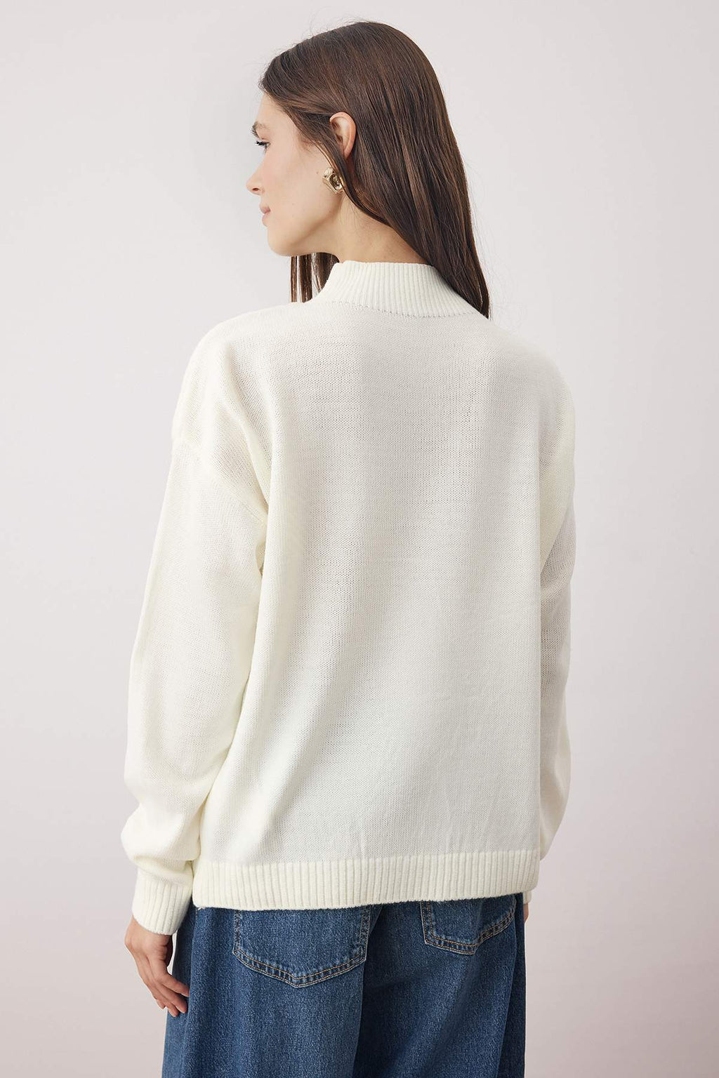 Trendyolmilla Siyah-Ekru Basic İkili Paket Triko Kazak TWOAW26KZ00232