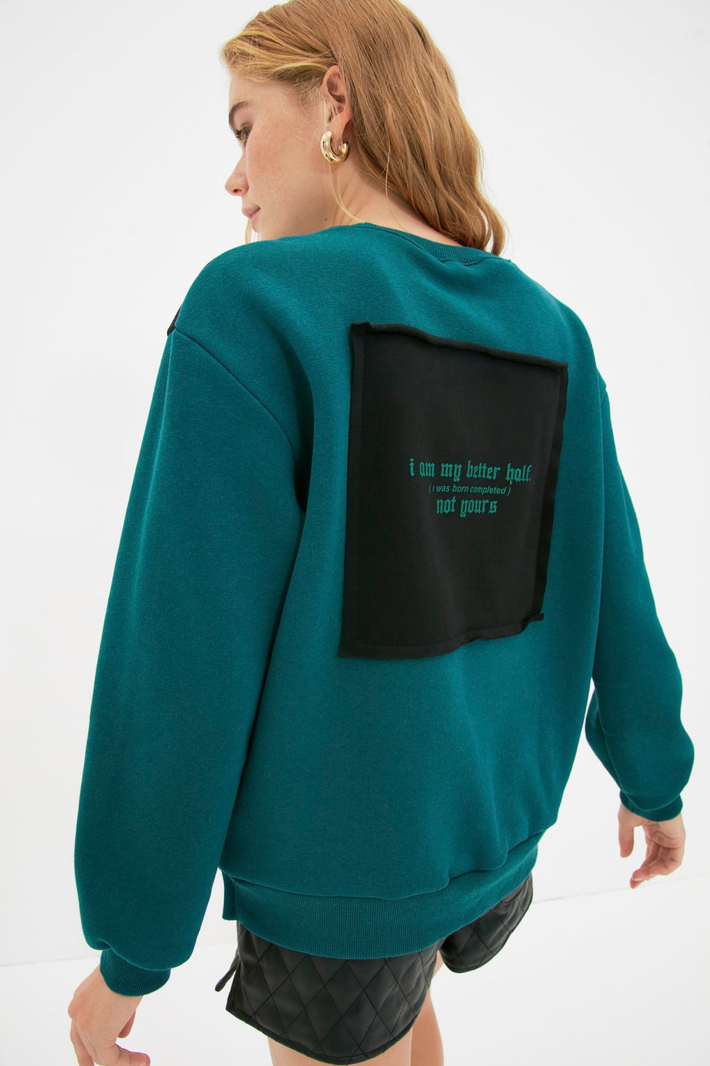 Trendyolmilla Beyaz Baskılı Basic Örme Sweatshirt TWOAW21SW0150