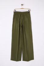 Trendyolmilla Bej Yumuşak Tuşeli Wide Leg/Geniş Paça Dokuma Pantolon TWOSS25PL00004