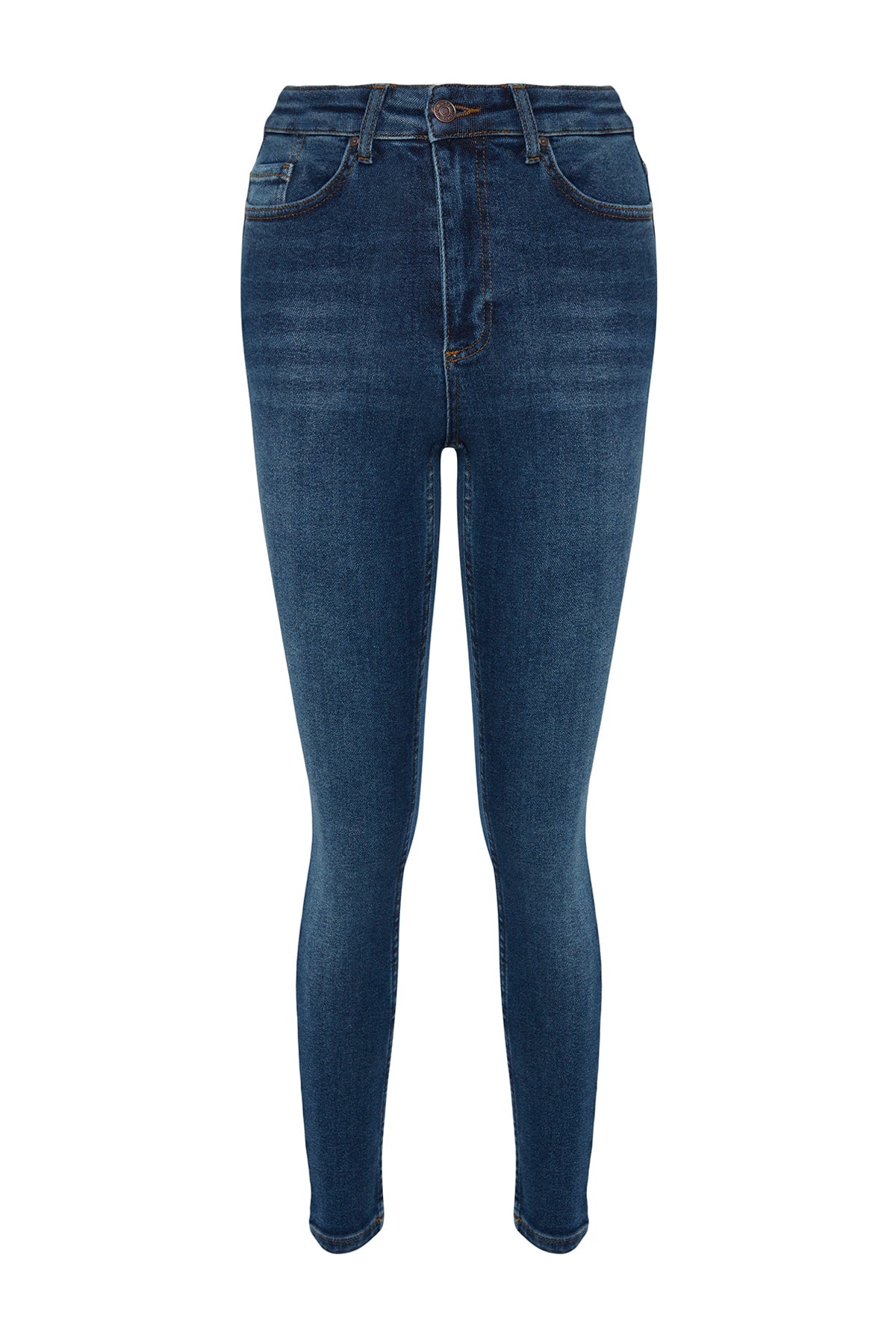 Trendyolmilla Kahverengi Yüksek Bel Esnek Skinny Jeans TWOAW24JE00068