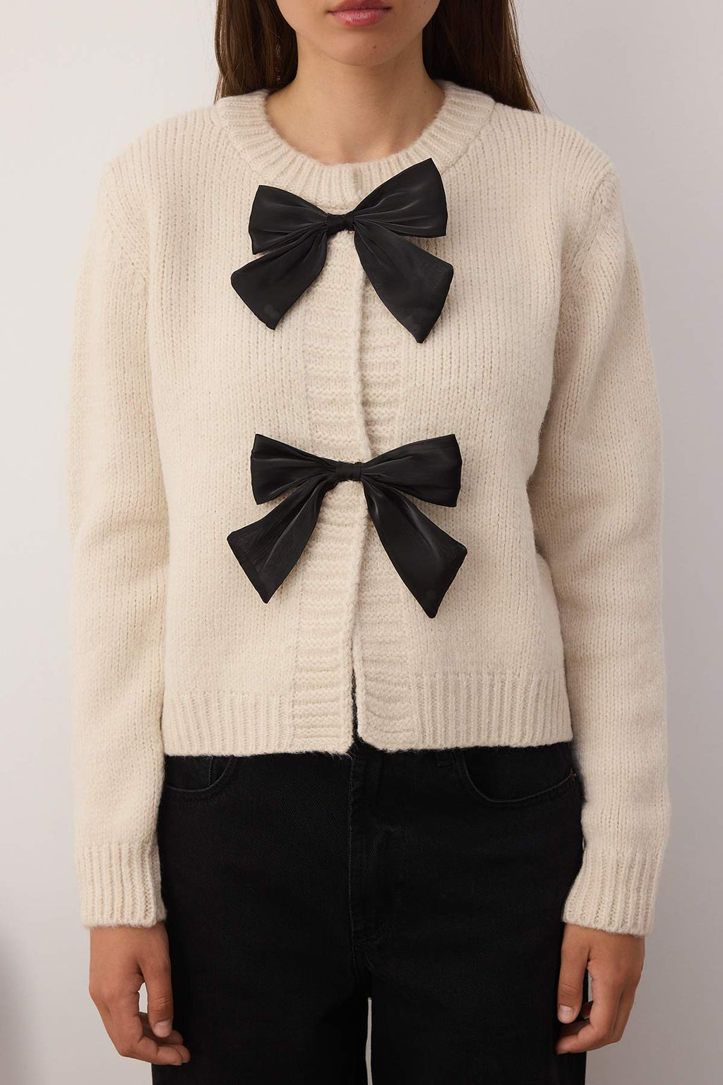 Trendyolmilla Bordo Bisiklet Yaka Kurdele Detaylı Triko Hırka TWOAW26HI00236 Triko Hırka TWOAW26HI00236