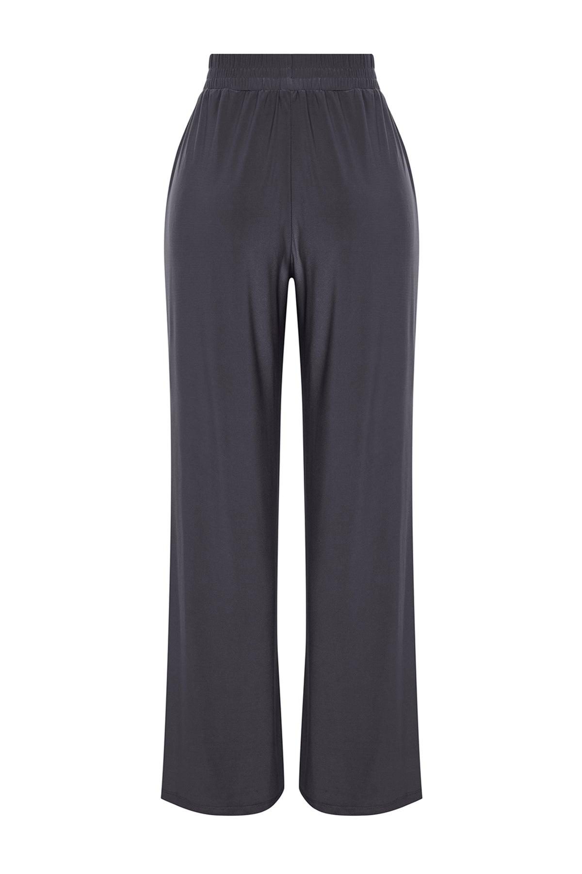 Trendyolmilla Antrasit Wide Leg/Rahat Kesim Yüksek Bel Esnek Pantolon TWOSS23PL00129