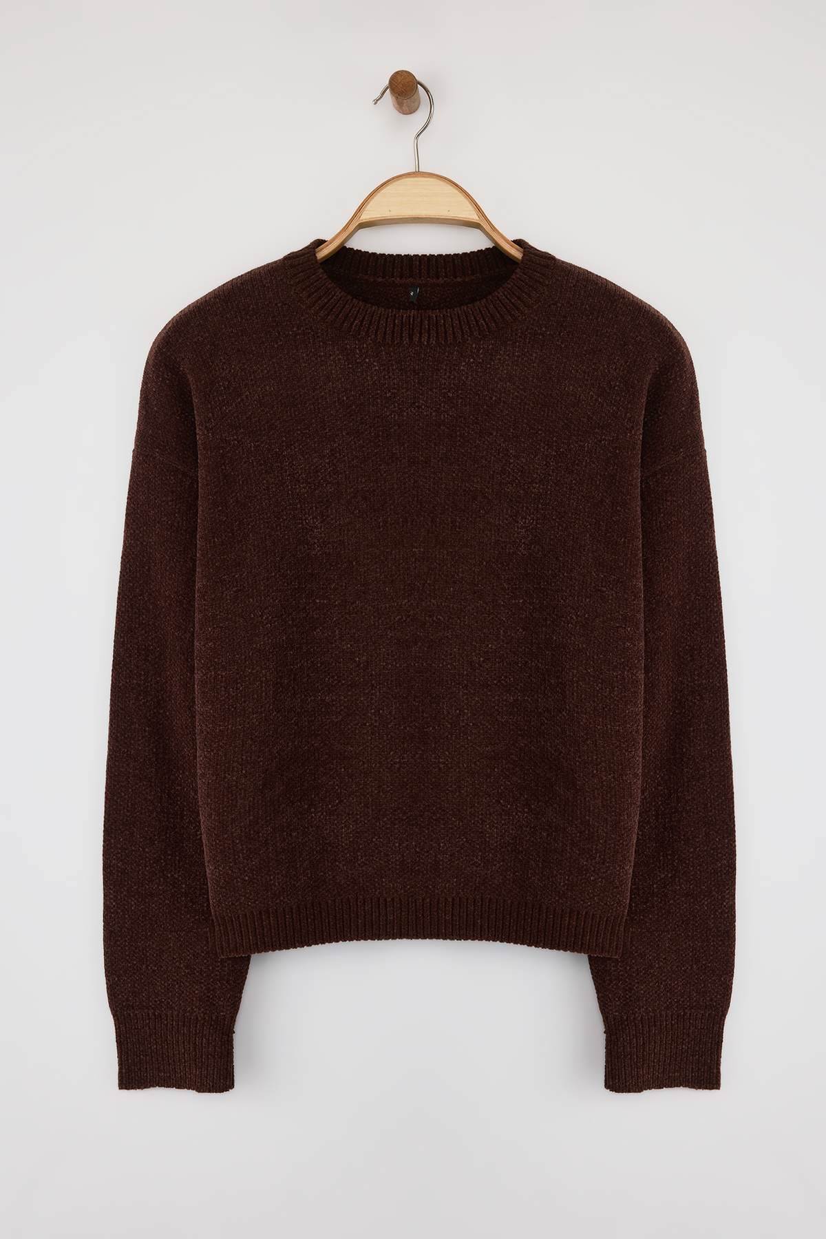 Trendyolmilla Kahverengi Geniş Kalıp Özel İplik Triko Kazak TWOAW26KZ00090