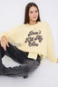 Teen Sarı Kabartma Slogan Baskılı Oversize/Geniş Kalıp Kalın Örme Sweatshirt TWOAW26SW00172