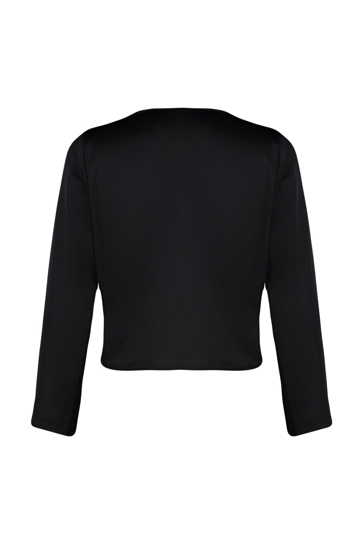 Trendyolmilla Siyah Kruvaze Saten Dokuma Bluz TWOAW24BZ00423