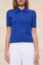 Trendyolmilla Sarı Polo Yaka Premium İplik / Özel İplik Triko İnce Bluz TWOSS25BZ00184