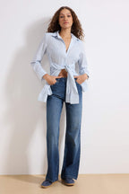 Trendyolmilla Lacivert Yüksek Bel Wide Leg Geniş Paça %100 Pamuk Non-Stretch Jeans TWOSS22JE0242